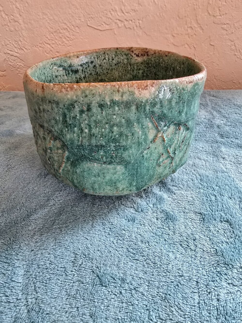 Rare Bede Clarke Studio Pottery Turquoise Glazed Bowl Signed